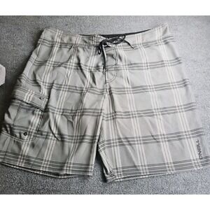 Oneill Shorts‎ Mens 38 Gray Chino Bermuda Board Beach Skater 10" Inseam 1101